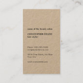 クラフトカッコいい紙ブラックシザーヘアスタイリスト 名刺 (裏面)