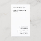 クラフトカッコいい紙ブラックシザーヘアスタイリスト 名刺 (裏面)