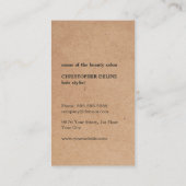 クラフトカッコいい紙ブラックシザーヘアスタイリスト 名刺 (裏面)