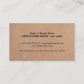 クラフトカッコいい紙ブラックシザーヘアスタイリスト 名刺 (裏面)