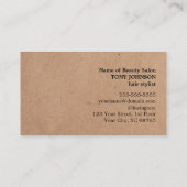 クラフトカッコいい紙ブラックシザーヘアスタイリスト 名刺 (裏面)