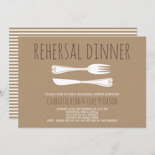 クラフトカフェイクトリリハーサルディナー招待状 招待状 (正面/裏面)