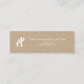 クラフトカボスのイヤリング表示カード上の白色インク スキニー名刺 (裏面)