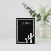 クラフトカボスのイヤリング表示カード上の白色インク 名刺 (スタンド正面)