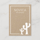 クラフトカボスのイヤリング表示カード上の白色インク 名刺 (正面)