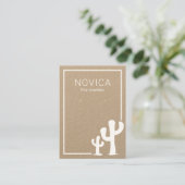 クラフトカボスのイヤリング表示カード上の白色インク 名刺 (スタンド正面)