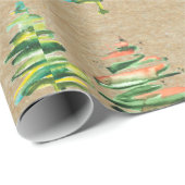 クラフトカラフルウォーター色抽象芸術クリスマスツリー ラッピングペーパー (ロールコーナー)