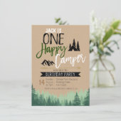 クラフトカン素朴パー誕生日キャンピングパーティー 招待状 (スタンド正面)