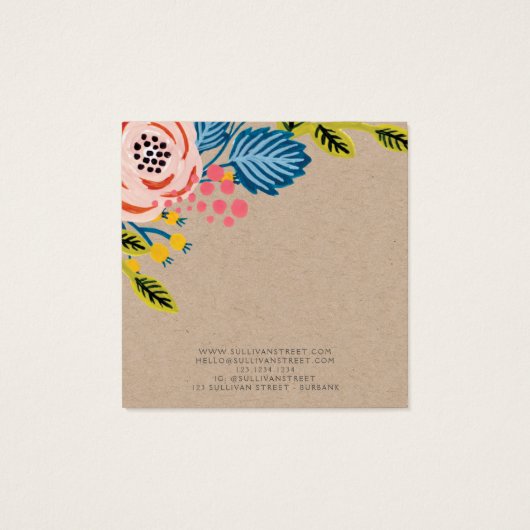 クラフトガーリーフローライヤリングネックレスディスプレイカード (裏面)