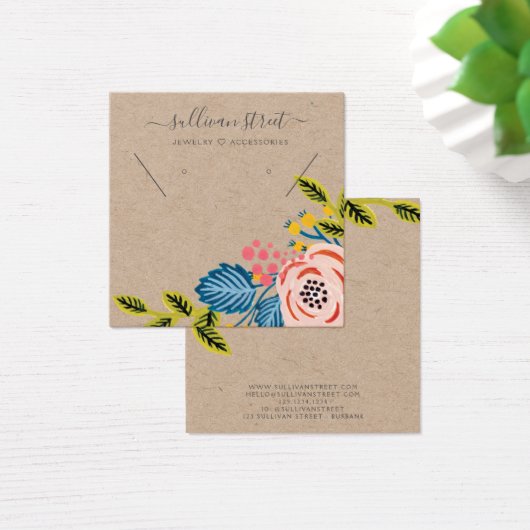 クラフトガーリーフローライヤリングネックレスディスプレイカード (デスク)