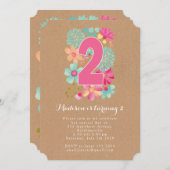 クラフトガールズフローラ2ndバースデーパーティー招待状 招待状 (正面/裏面)
