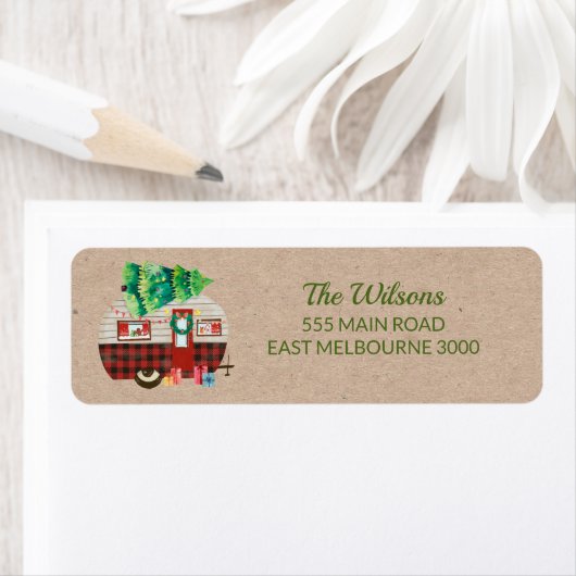 クラフトキャンパークリスマスツリー差出人住所 ラベル (インサイチュ)