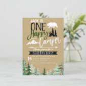 クラフトキャンパー1stバースデーキャンピングパーティー 招待状 (スタンド正面)