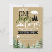 クラフトキャンパー1stバースデーキャンピングパーティー 招待状 (正面)
