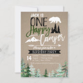 クラフトキャンパー1stバースデーフォレストキャンピングパーティー 招待状 (正面)