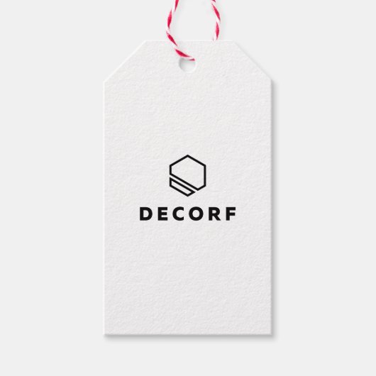 クラフトギフトラベル赤と白トウィネ ギフトタグ (正面)