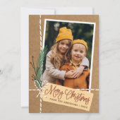 クラフトギフト&ボウメリークリスマスホリデーフォト シーズンカード (正面)