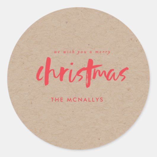 クラフトクリスマスギフトラベルシール ラウンドシール (正面)