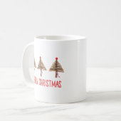 クラフトクリスマスツリー – 北欧風コージー コーヒーマグカップ (正面左)