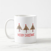 クラフトクリスマスツリー – 北欧風コージー コーヒーマグカップ (左)
