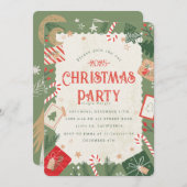 クラフトクリスマスパーティの招待状 招待状 (正面/裏面)