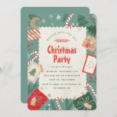 クラフトクリスマスパーティの招待状 招待状 (正面/裏面)