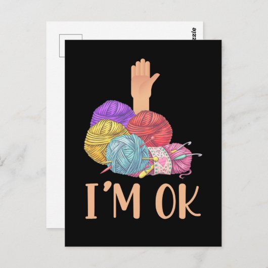 クラフトクロシェ中毒の母おばさんヤーン恋人 ポストカード (正面/裏面)