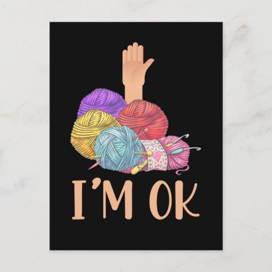 クラフトクロシェ中毒の母おばさんヤーン恋人 ポストカード (正面)