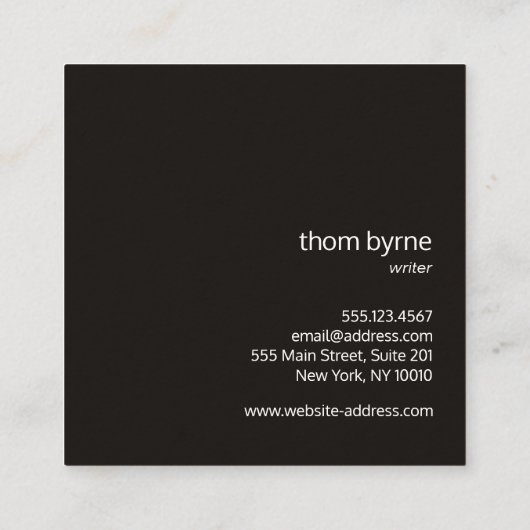 クラフトクールプロフェッショナルモノグラムスクエア スクエア名刺 (裏面)