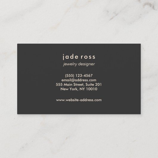 クラフトクール紙ジュエリーデザイナーバラ金ゴールド縁ど 名刺 (裏面)