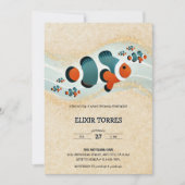 クラフトグリッターピエロフィッシュネモベビーシャワー 招待状 (正面)