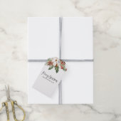 クラフトグリーンウィンターフラワー&パインメリークリスマス ギフトタグ (より糸付き)