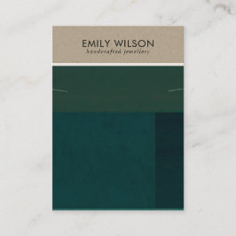 クラフトグリーンカラーブロックネックレスブレスレットディスプレイ 名刺