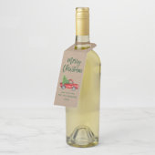 クラフトグリーンブラシスクリプトクリスマスヴィンテージトラック ボトルネックタグ (アングル)