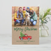 クラフトグリーンブラシスクリプトヴィンテージトラッククリスマスP シーズンカード (スタンド正面)