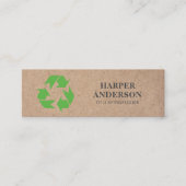 クラフトグリーンモダンエコリサイクルプロフェッショナル スキニー名刺 (正面)