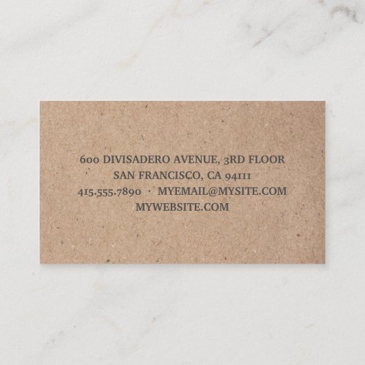 クラフトグリーンモダンエコリサイクルプロフェッショナル 名刺 (裏面)