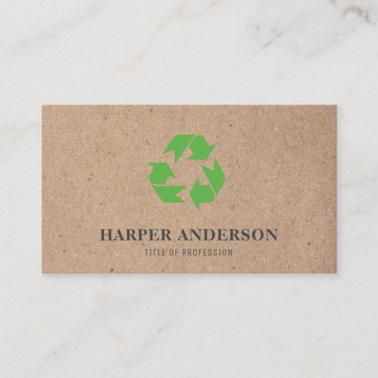 クラフトグリーンモダンエコリサイクルプロフェッショナル 名刺 (正面)