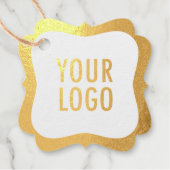 クラフトゴールドフォイルのブランドロゴつるのラベルまたは価格ラベル フェイバータグ (正面)