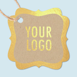 クラフトゴールドフォイルのブランドロゴつるのラベルまたは価格ラベル フェイバータグ