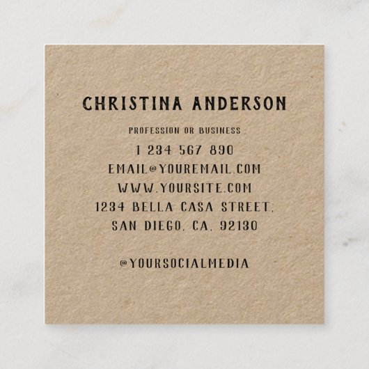 クラフトサンキューハミングバードリース スクエア名刺 (裏面)