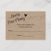 クラフトシャワーゲ素朴ームカードの数を推測 エンクロージャーカード (正面)