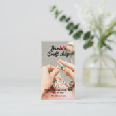 クラフトショッ絵を描プアートアーティストワークショップキッズ編み物 名刺 (スタンド正面)