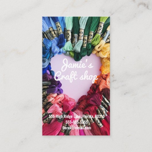クラフトショッ絵を描プアートアーティストワークショップキッズ裁縫 名刺 (正面)