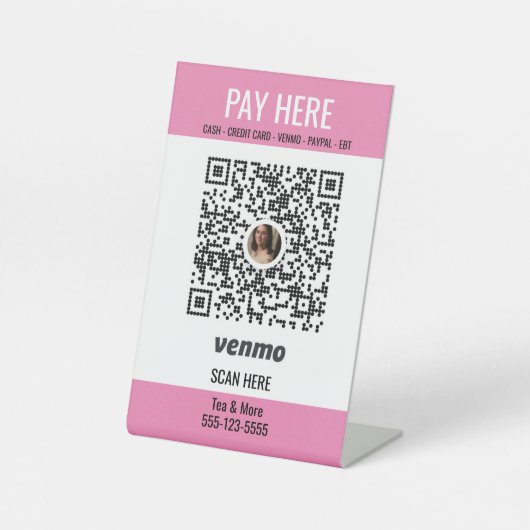 クラフトショーブースディスプレイQRコード支払台座看板 台座サイン (正面)