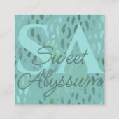 クラフトショープロモポップ・アートのンアップビジネスグリーン スクエア名刺 (正面)