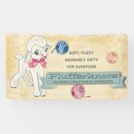 クラフトショー子羊の編み物クロシェhomespun ba 横断幕 (横)