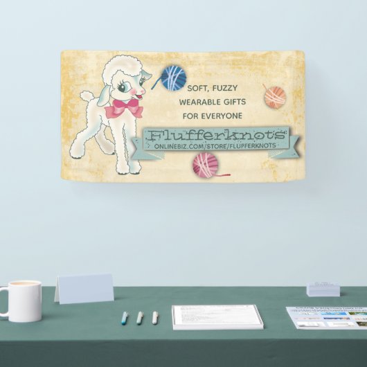 クラフトショー子羊の編み物クロシェhomespun ba 横断幕 (トレードショー)