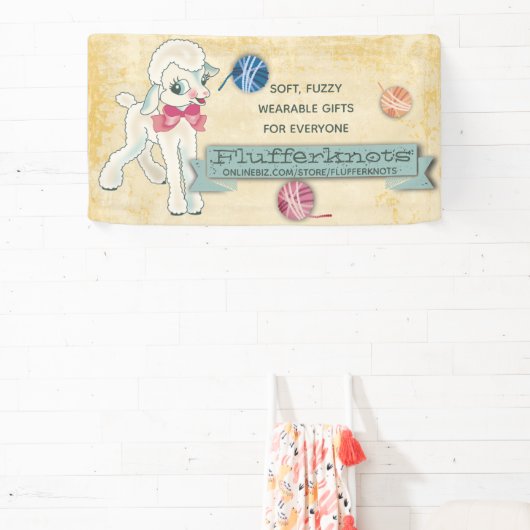 クラフトショー子羊の編み物クロシェhomespun ba 横断幕 (インサイチュ)