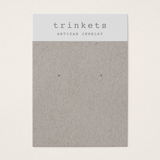クラフトシンプルイヤリングジュエリー表示カード (正面)